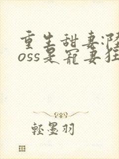 重生甜妻:陆boss是宠妻狂魔