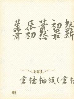 叶辰萧初然叶辰萧初然最新