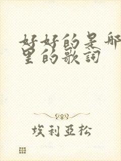 好好的是哪首歌里的歌词