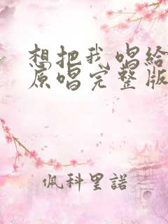 想把我唱给你听原唱完整版歌词