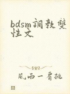 bdsm调教双性文