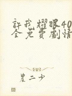 许我耀眼40集全免费剧情介绍