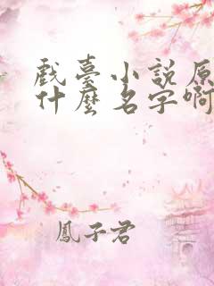 戏台小说原著叫什么名字啊