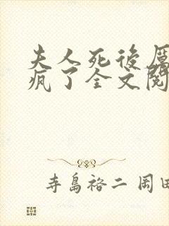 夫人死后厉总他疯了全文阅读