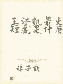 王沐凯最火十部短剧是什么