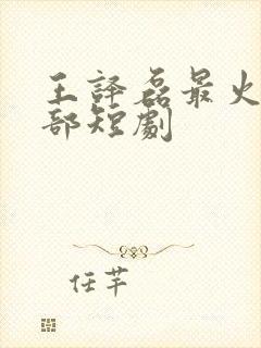 王译磊最火的十部短剧