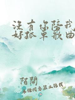 没有你陪我真的好孤单歌曲