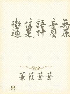 微信语音无法接通是什么原因