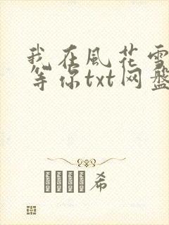 我在风花雪月里等你txt网盘