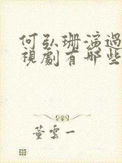 何弘珊演过的电视剧有哪些