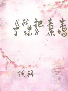 《我把来生许给了你》原唱