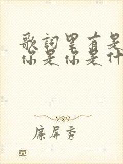 歌词里有是你是你是你是什么歌