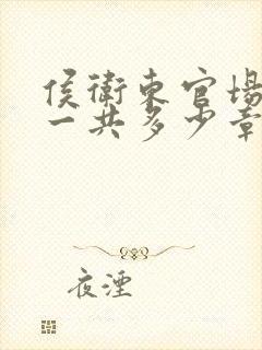 侯卫东官场笔记一共多少章