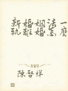 新婚姻法一方出轨离婚怎么判