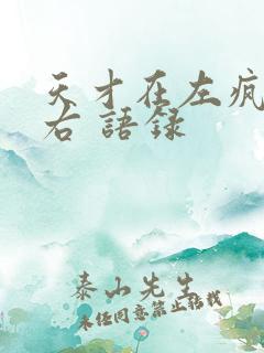 天才在左疯子在右 语录