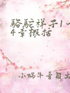 骆驼祥子1～24章概括