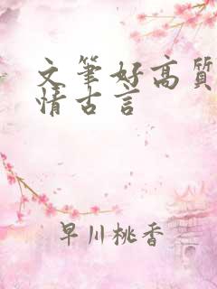 文笔好高质量言情古言