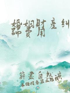 婚姻财产纠纷律师费用