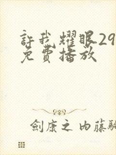 许我耀眼29集免费播放