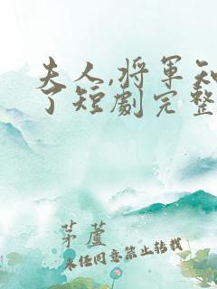 夫人,将军知错了短剧完整选集