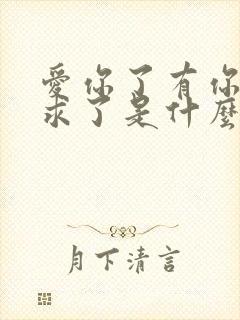 爱你了有你就无求了是什么歌