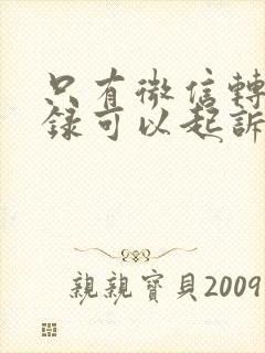 只有微信转账记录可以起诉对方