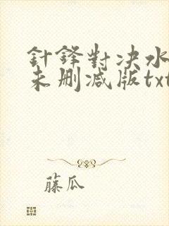 针锋对决水千丞未删减版txt