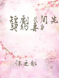 短剧《周先生的契约妻》