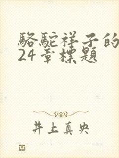 骆驼祥子的目录24章标题