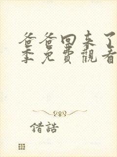 爸爸回来了第二季免费观看全集