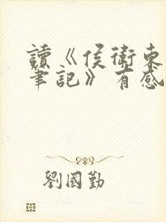 读《侯卫东官场笔记》有感800字