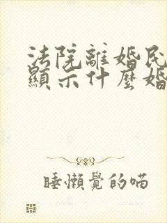 法院离婚民政局显示什么婚姻状况