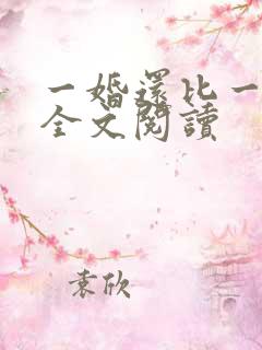 一婚还比一婚高全文阅读