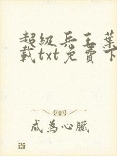 超级兵王叶谦下载txt免费下载