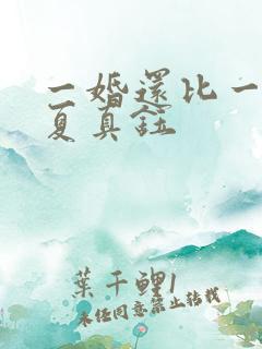 一婚还比一婚高夏真钰