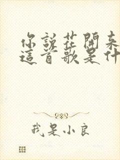 你说花开来看我这首歌是什么歌