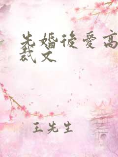 先婚后爱高甜总裁文