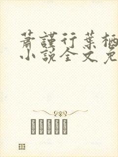 萧谨行叶栖迟的小说全文免费阅读