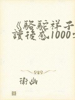 《骆驼祥子》的读后感1000字