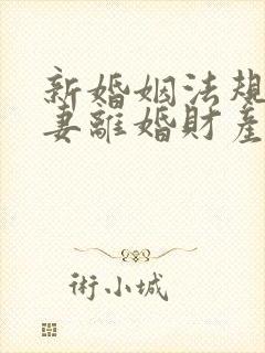 新婚姻法规定夫妻离婚财产分配