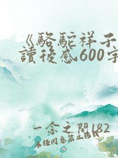 《骆驼祥子》的读后感600字