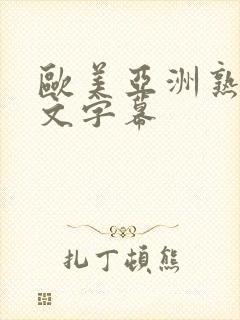 欧美亚洲熟女中文字幕