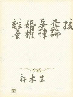 离婚争夺孩子抚养权律师