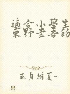 适合小学生看的东野圭吾的书