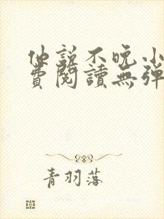 他说不晚小说免费阅读无弹窗