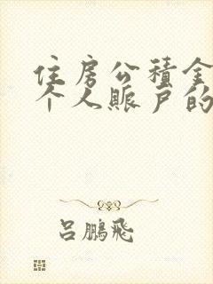 住房公积金查询个人账户的方法