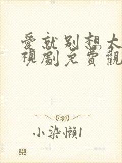 爱就别想太多电视剧免费观看全集