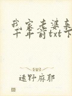 我家老婆来自一千年前txt下载