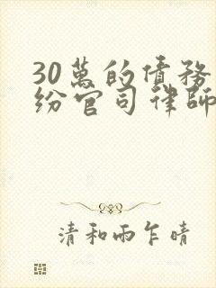 30万的债务纠纷官司律师收费标准