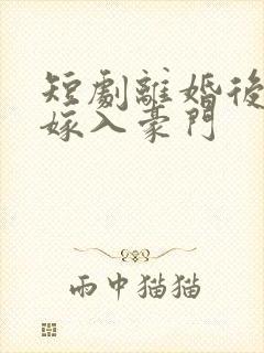 短剧离婚后带崽嫁入豪门